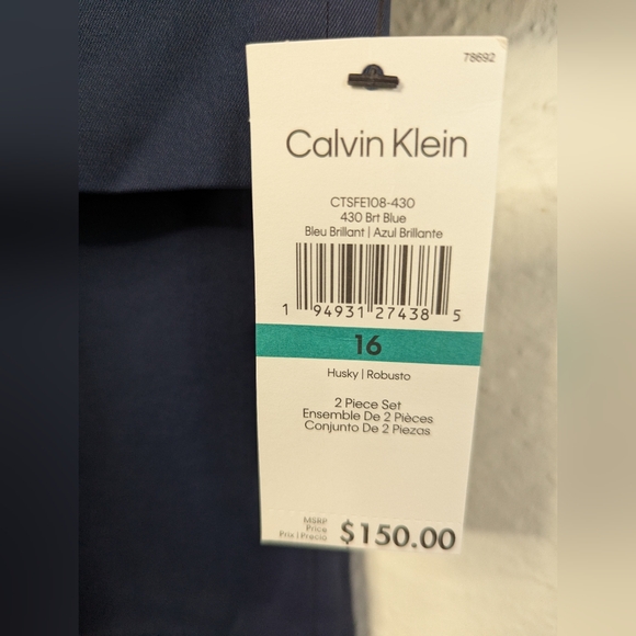 NWT Calvin Klein Boys Two Piece Suit Size 16 Husky - Picture 2 of 12